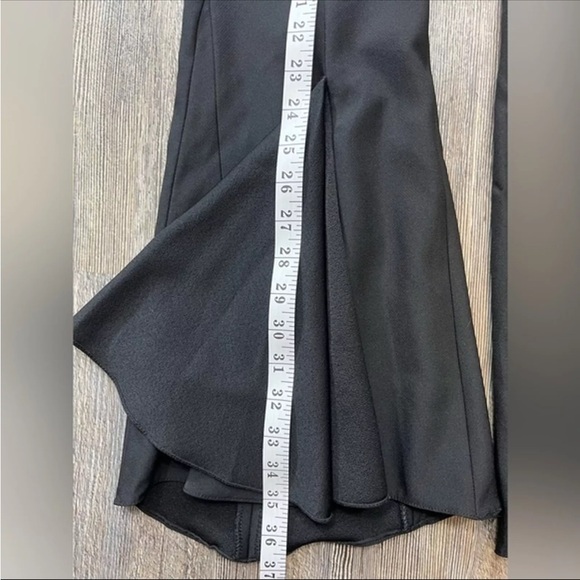 ZARA FRILLY CREPE TROUSERS Bell Bottom Flared Black Pants Size XS - Picture 9 of 9